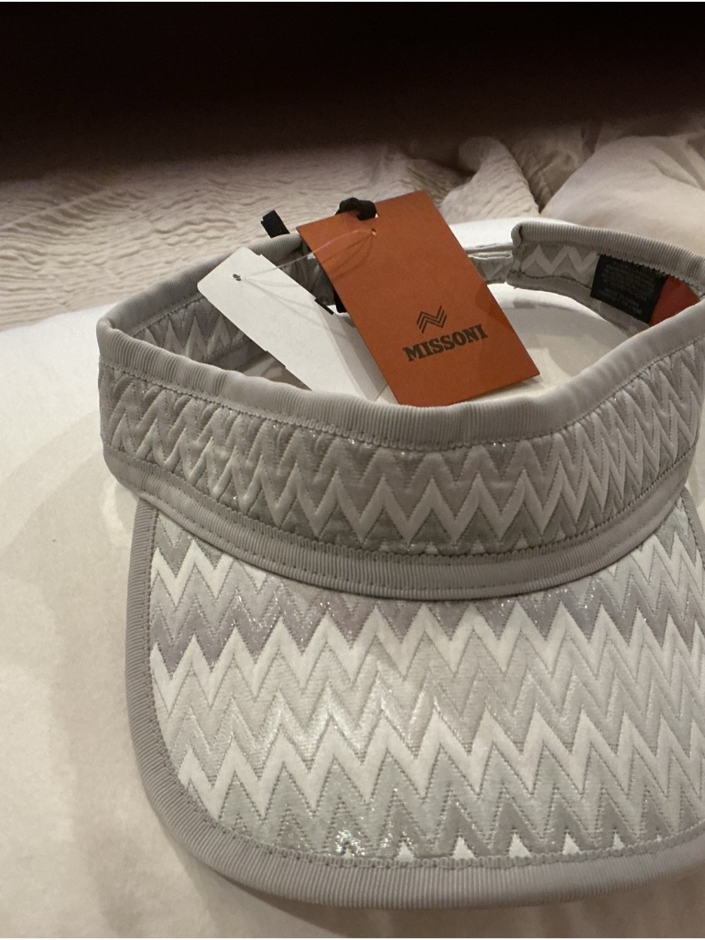 Missoni Light Gray Zigzag Visor Cap